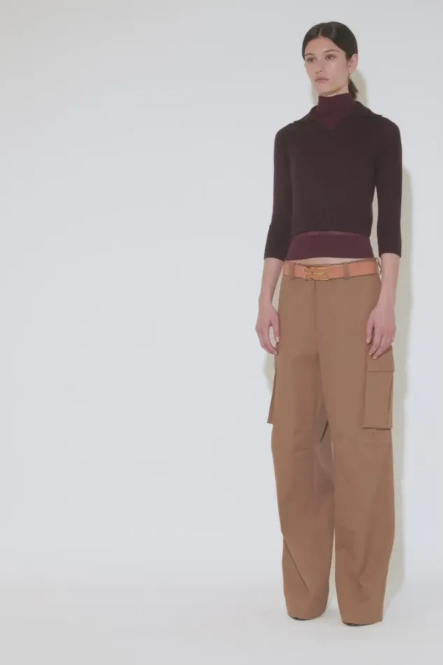 Shirts and Tops Women Victoria Beckham Double Layer Top In Deep Mahogany
