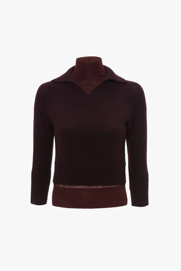 Shirts and Tops Women Victoria Beckham Double Layer Top In Deep Mahogany