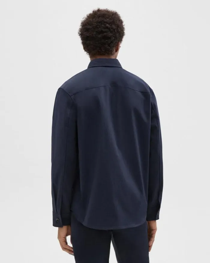 Shirts Men Theory Garvin Shirt Jacket In Organic Cotton Baltic Shirts Men Theory Garvin Shirt Jacket In Organic Cotton Baltic