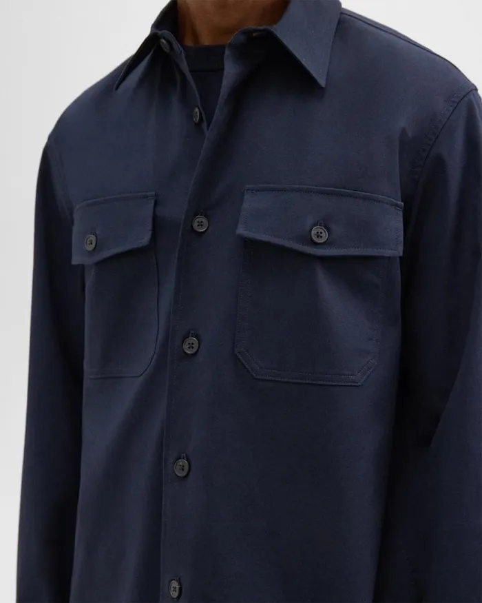 Shirts Men Theory Garvin Shirt Jacket In Organic Cotton Baltic Shirts Men Theory Garvin Shirt Jacket In Organic Cotton Baltic