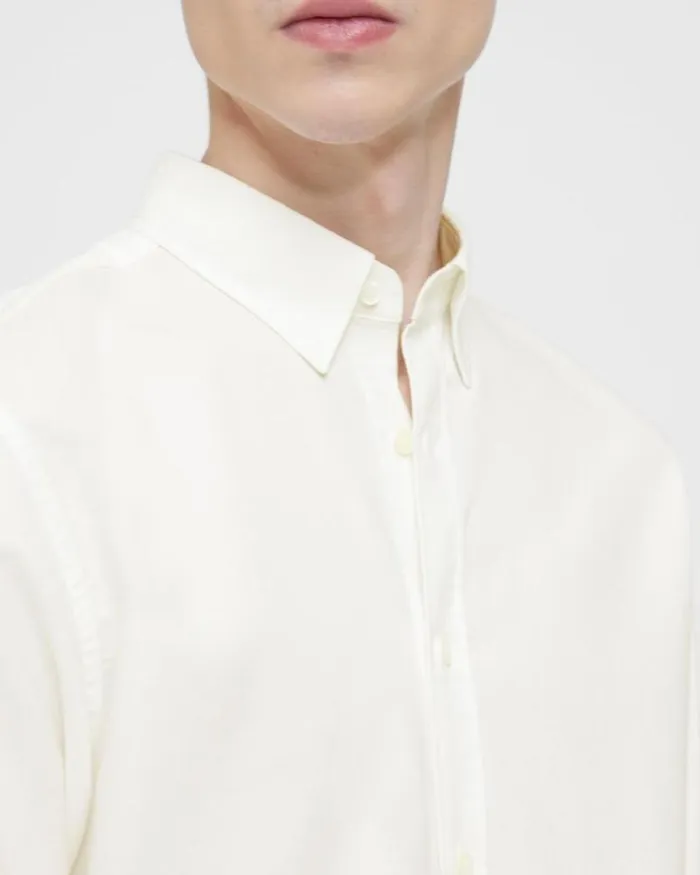 Shirts Men Theory Irving Shirt In Oxford Cotton Optic White Shirts Men Theory Irving Shirt In Oxford Cotton Optic White
