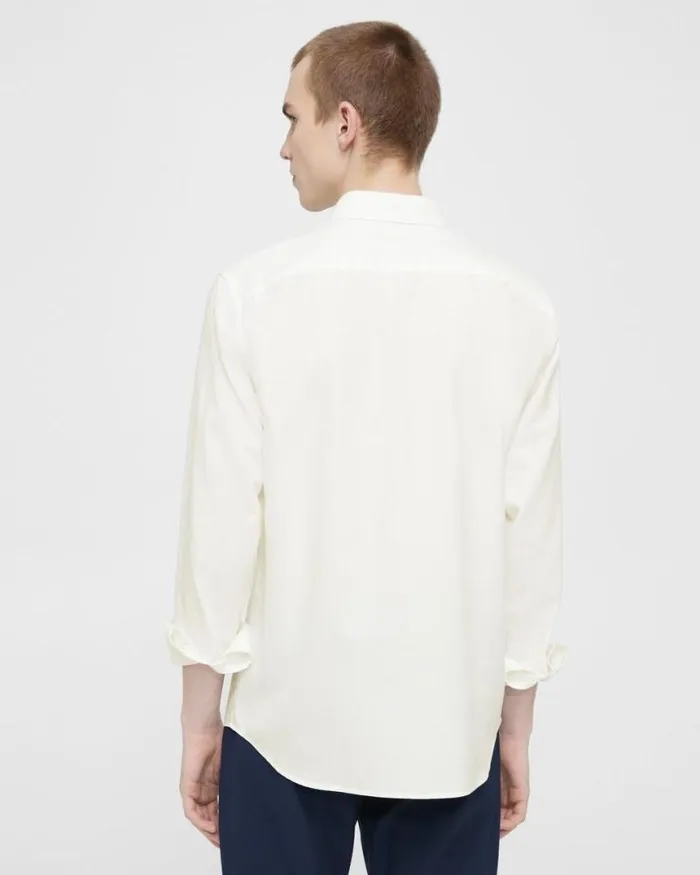 Shirts Men Theory Irving Shirt In Oxford Cotton Optic White Shirts Men Theory Irving Shirt In Oxford Cotton Optic White