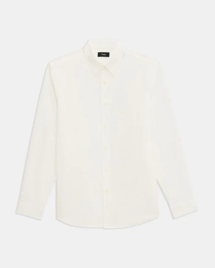 Shirts Men Theory Irving Shirt In Oxford Cotton Optic White Shirts Men Theory Irving Shirt In Oxford Cotton Optic White