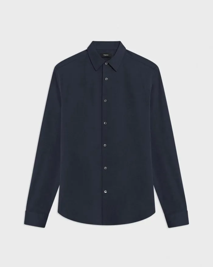 Shirts Men Theory Sylvain Shirt In Structure Knit Eclipse Shirts Men Theory Sylvain Shirt In Structure Knit Eclipse
