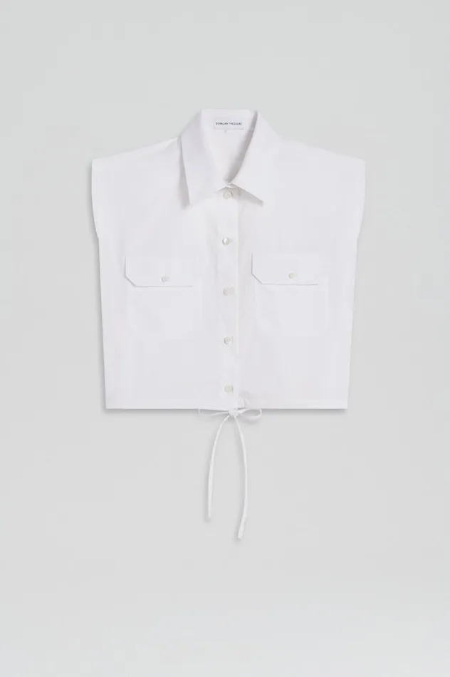 Shirts Women Scanlan Theodore PARACHUTE CROP SHIRT White Shirts Women Scanlan Theodore PARACHUTE CROP SHIRT White