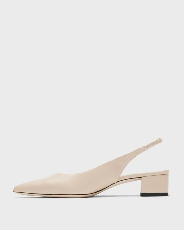 Shoes Women Theory Slingback Pump In Leather Light Nude