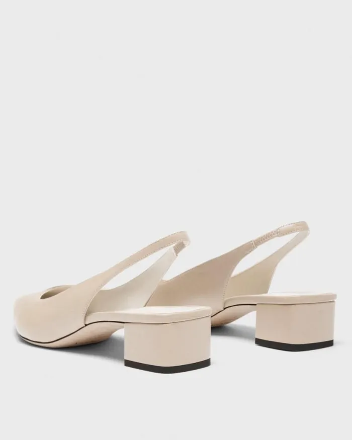 Shoes Women Theory Slingback Pump In Leather Light Nude