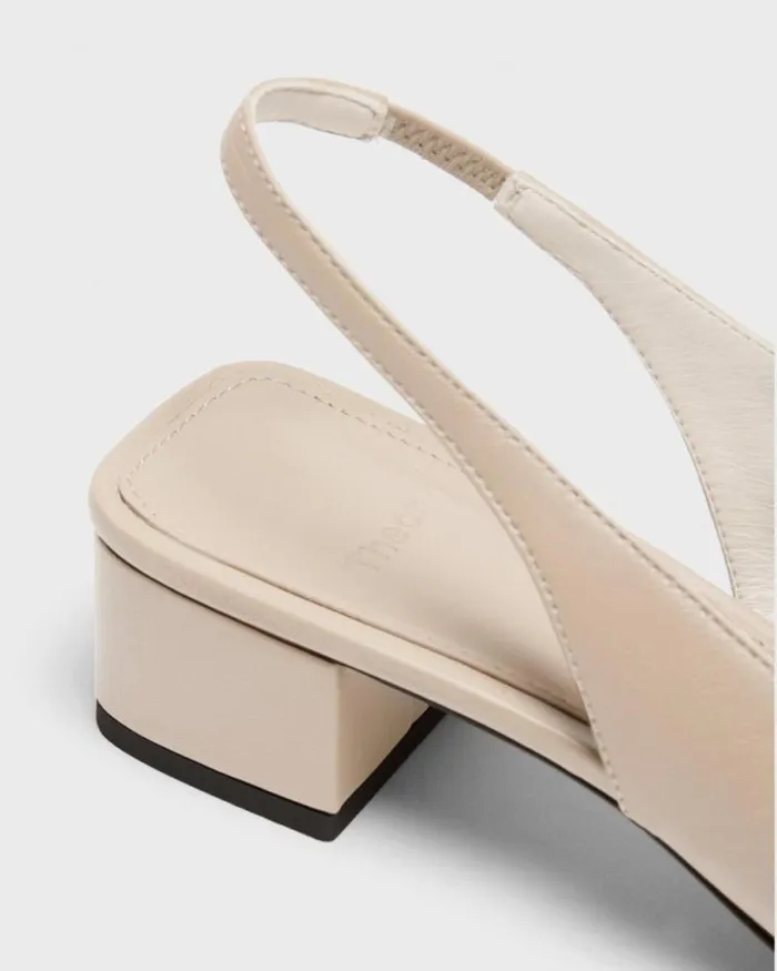Shoes Women Theory Slingback Pump In Leather Light Nude