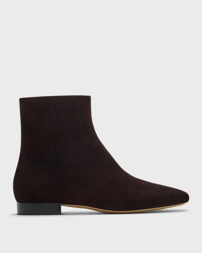 Shoes Women Theory Zip Bootie In Suede Hickory