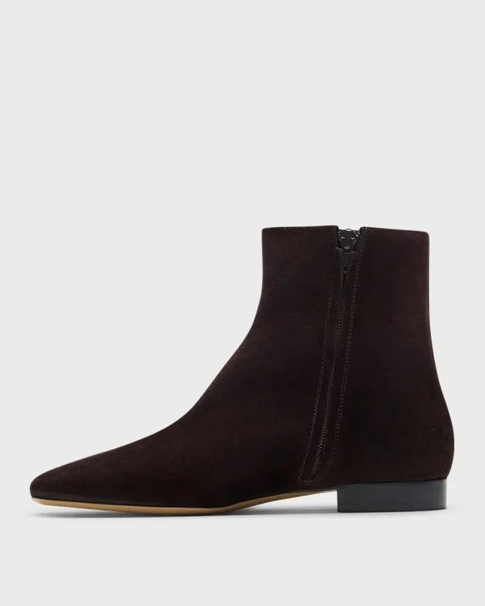 Shoes Women Theory Zip Bootie In Suede Hickory
