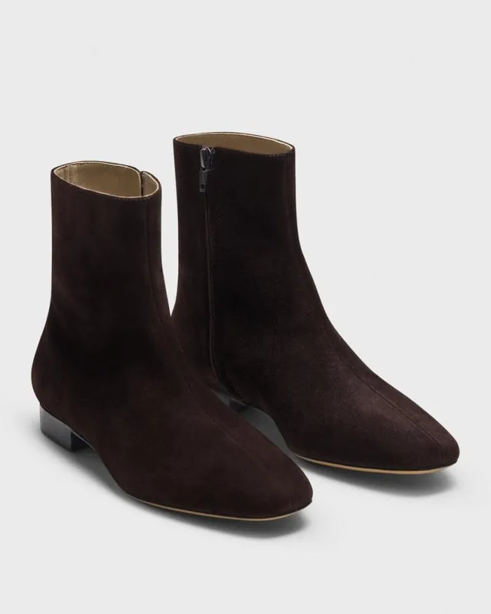 Shoes Women Theory Zip Bootie In Suede Hickory
