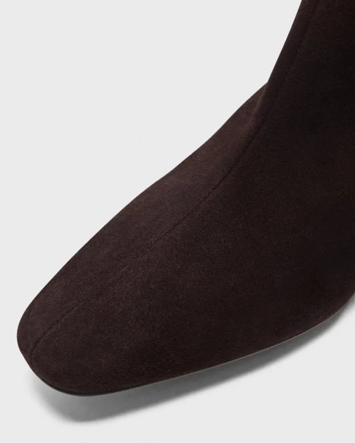 Shoes Women Theory Zip Bootie In Suede Hickory