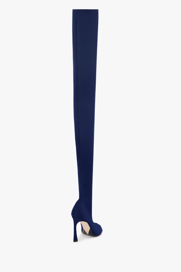 Shoes Women Victoria Beckham Peep Toe Stretch Jersey Boot In Ultraviolet Shoes Women Victoria Beckham Peep Toe Stretch Jersey Boot In Ultraviolet