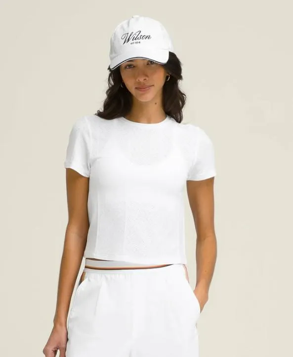 Short Sleeve Shirts Women Wilson Center Court Slim Tee Bright White