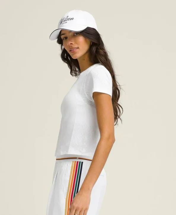 Short Sleeve Shirts Women Wilson Center Court Slim Tee Bright White