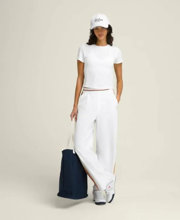 Short Sleeve Shirts Women Wilson Center Court Slim Tee Bright White