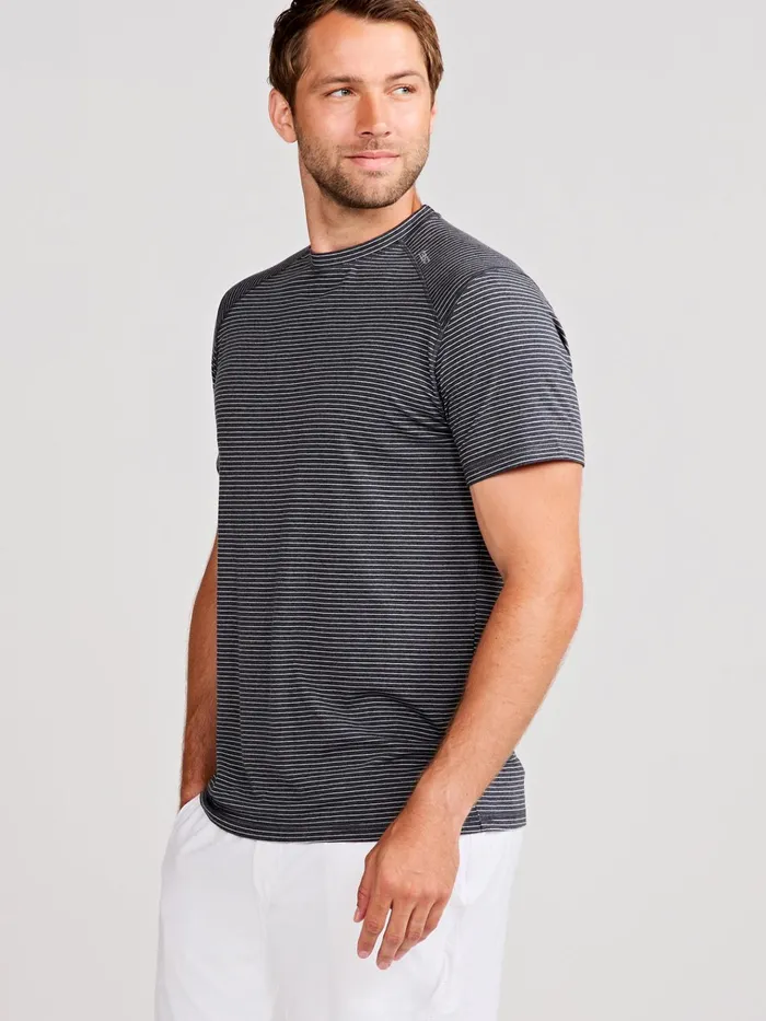 Short Sleeve TShirts Men Tasc Performance Carrollton Fitness TShirt 8211 Mini Stripe