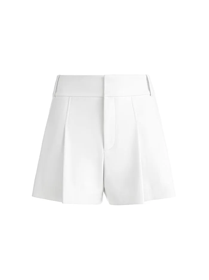 Shorts Women Alice Olivia Scarlet High Rise Vegan Leather Flutter Shorts Off White