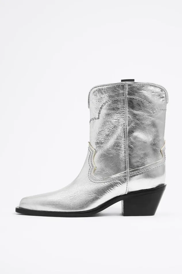 Silver Leather Cowboy Ankle Boot Silver Women Bimba Y Lola Ankle Boots And Boots Silver Leather Cowboy Ankle Boot Silver Women Bimba Y Lola Ankle Boots And Boots