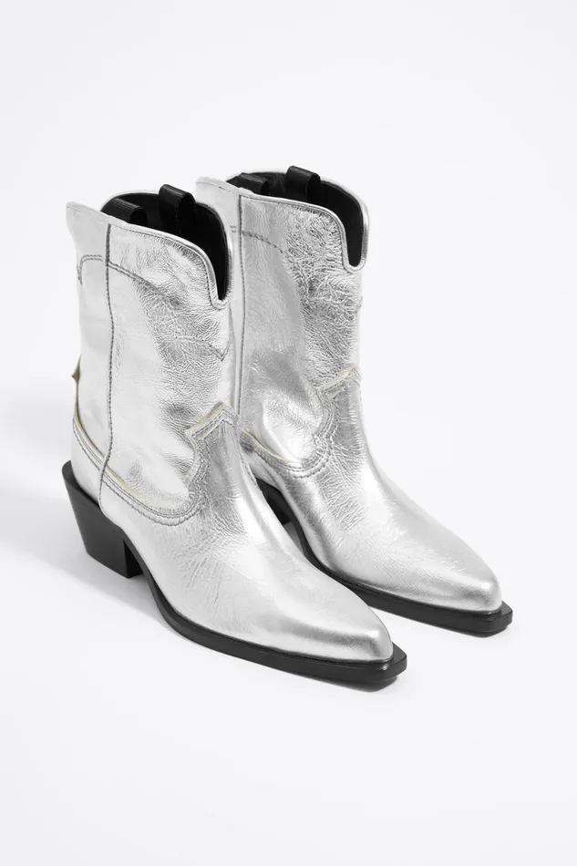 Silver Leather Cowboy Ankle Boot Silver Women Bimba Y Lola Ankle Boots And Boots Silver Leather Cowboy Ankle Boot Silver Women Bimba Y Lola Ankle Boots And Boots