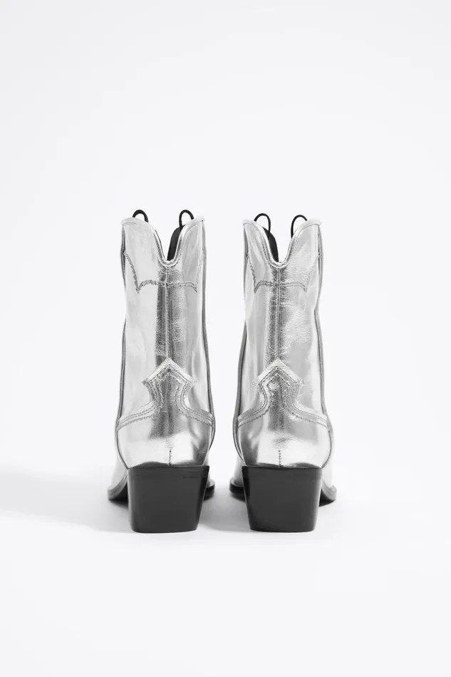 Silver Leather Cowboy Ankle Boot Silver Women Bimba Y Lola Ankle Boots And Boots Silver Leather Cowboy Ankle Boot Silver Women Bimba Y Lola Ankle Boots And Boots