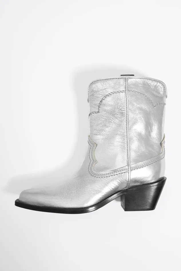 Silver Leather Cowboy Ankle Boot Silver Women Bimba Y Lola Ankle Boots And Boots Silver Leather Cowboy Ankle Boot Silver Women Bimba Y Lola Ankle Boots And Boots
