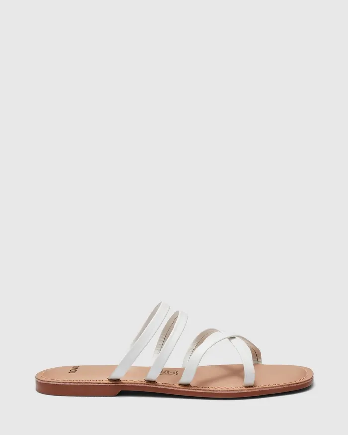 SIMONA WHITE Women Leather Sandals NOVO Shoes
