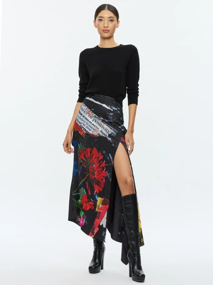 Skirts Women Alice Olivia Ayla Midi Slip Skirt Azalea Floral