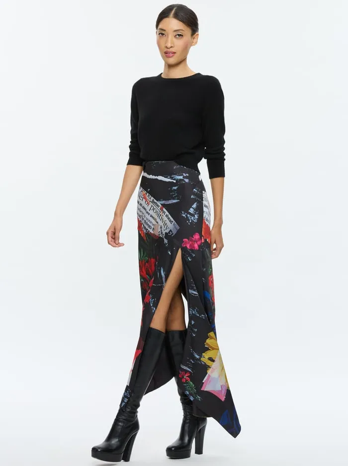 Skirts Women Alice Olivia Ayla Midi Slip Skirt Azalea Floral