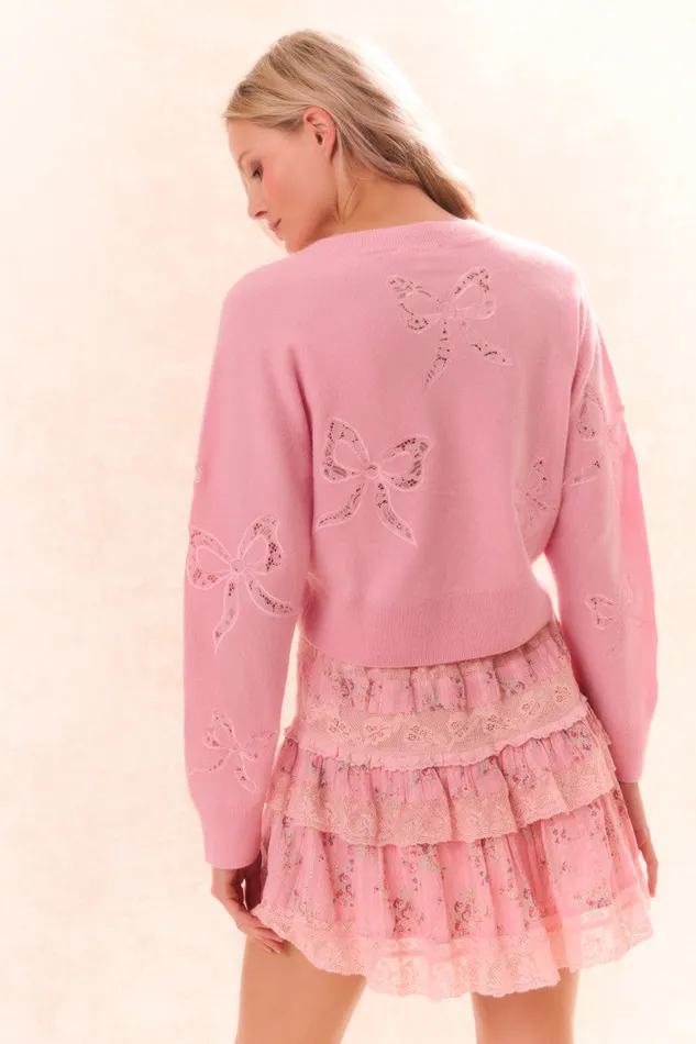 Skirts WomenKids LoveShackFancy Moyer Cotton Floral Mini Skirt Pink Dusk