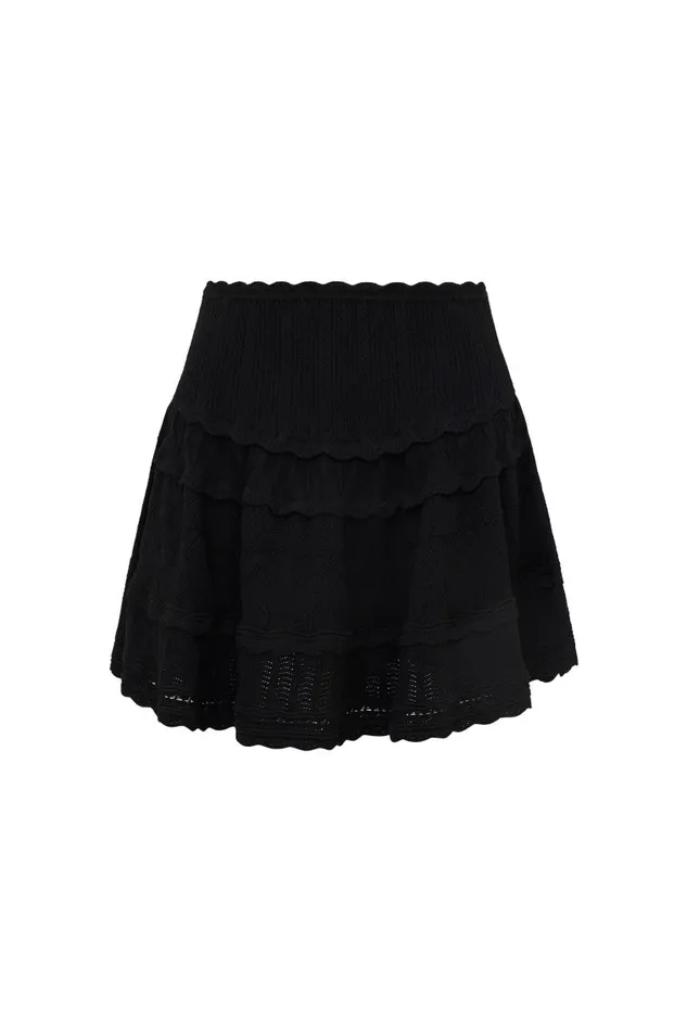 Skirts Women LoveShackFancy Colella Pointelle Knit Mini Skirt Black