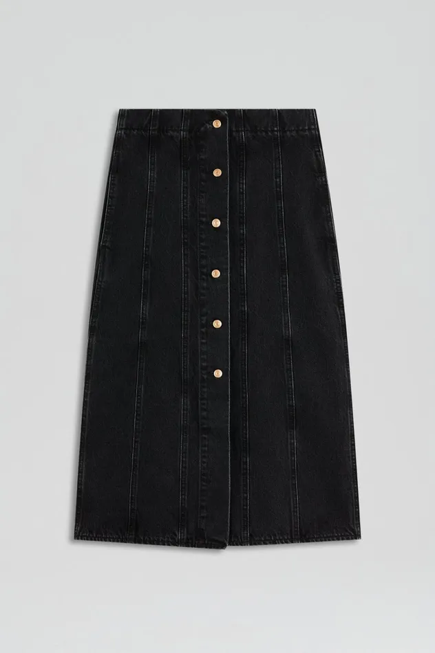 Skirts Women Scanlan Theodore DENIM PENCIL SKIRT Washedblackg Skirts Women Scanlan Theodore DENIM PENCIL SKIRT Washedblackg