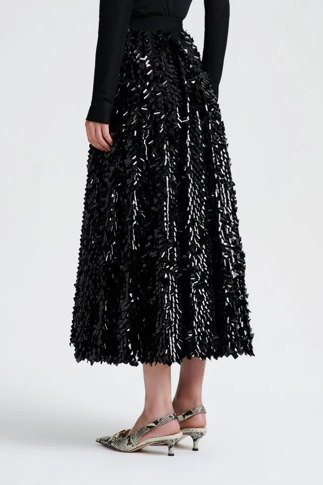 Skirts Women Scanlan Theodore PATENT SEQUIN TULLE SKIRT Black Skirts Women Scanlan Theodore PATENT SEQUIN TULLE SKIRT Black