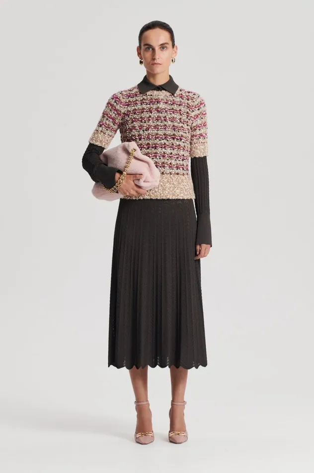 Skirts Women Scanlan Theodore PLEAT LACE SKIRT Jungle