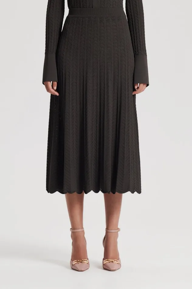Skirts Women Scanlan Theodore PLEAT LACE SKIRT Jungle Skirts Women Scanlan Theodore PLEAT LACE SKIRT Jungle