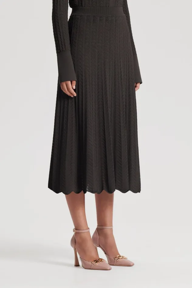 Skirts Women Scanlan Theodore PLEAT LACE SKIRT Jungle Skirts Women Scanlan Theodore PLEAT LACE SKIRT Jungle