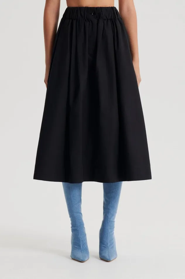 Skirts Women Scanlan Theodore WIDE CARGO SKIRT Black Skirts Women Scanlan Theodore WIDE CARGO SKIRT Black