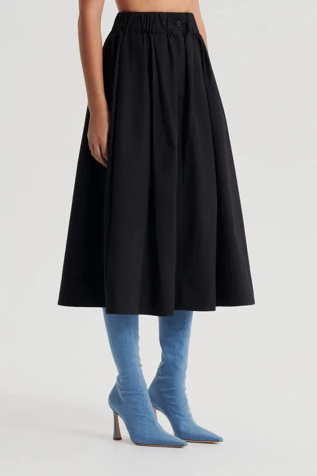Skirts Women Scanlan Theodore WIDE CARGO SKIRT Black Skirts Women Scanlan Theodore WIDE CARGO SKIRT Black