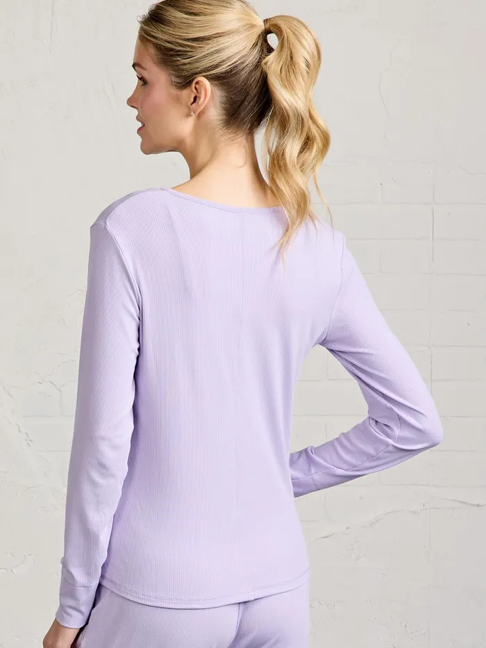 Sleepwear Women Tasc Performance Microluxe Rib Sleep Long Sleeve Henley