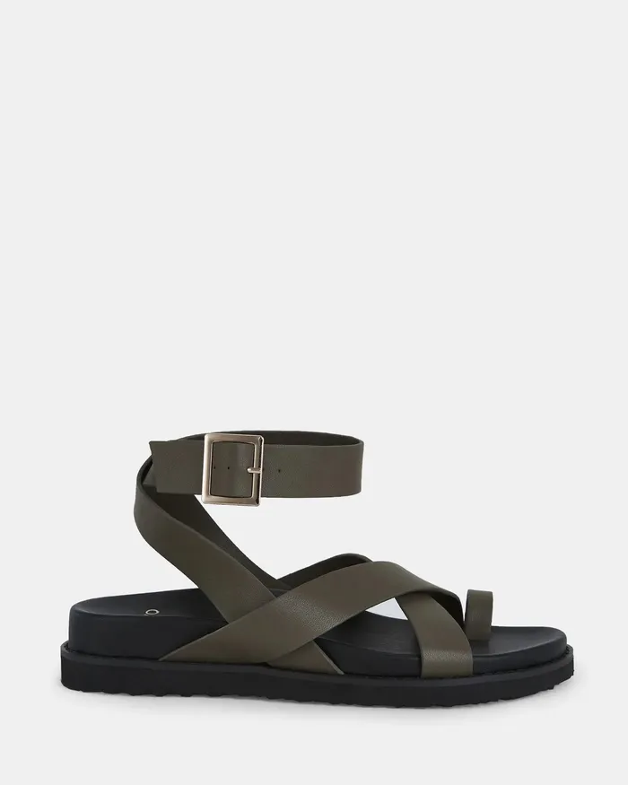 Slides NOVO Shoes Women TILLIE KHAKI Flat Sandals