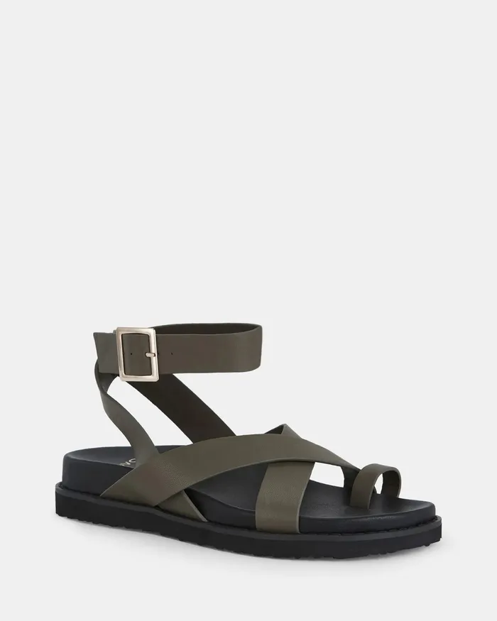 Slides NOVO Shoes Women TILLIE KHAKI Flat Sandals