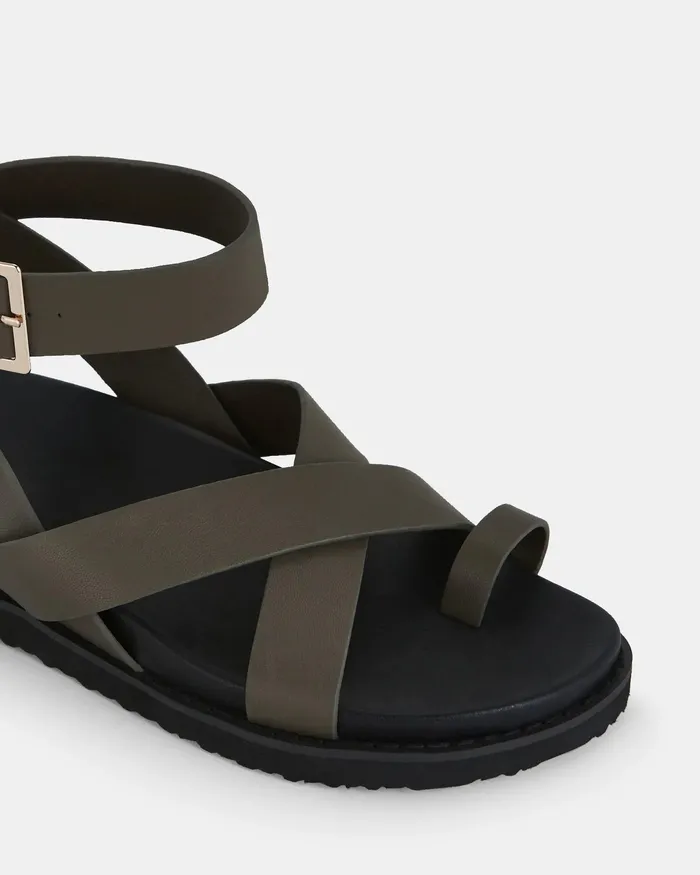 Slides NOVO Shoes Women TILLIE KHAKI Flat Sandals