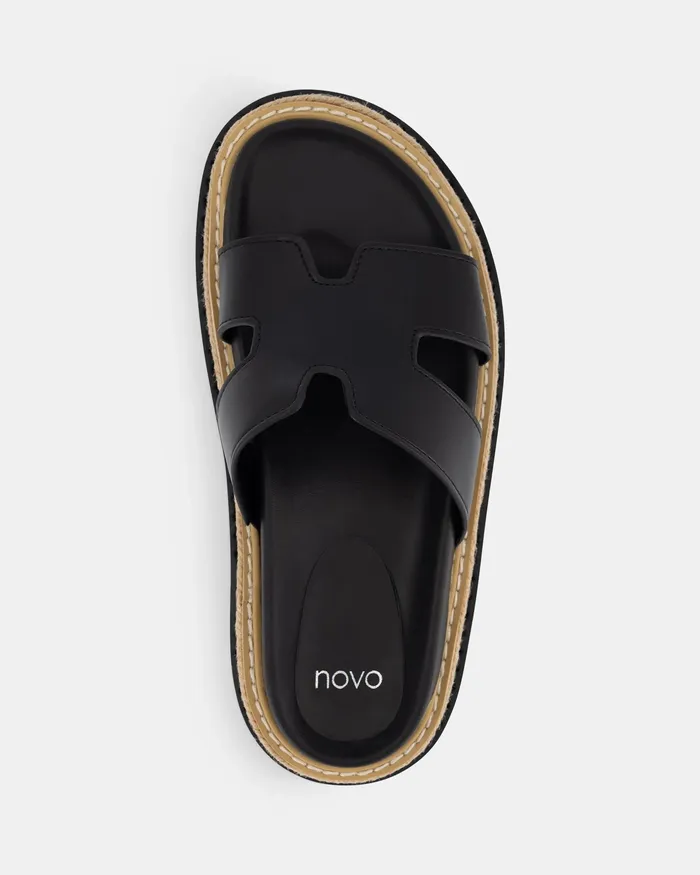 Slides Women NOVO Shoes TENTURE BLACK Sandals