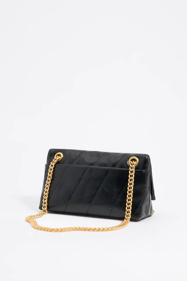 Small Black Leather Bag Flap Black Women Bimba Y Lola Crossbody Bags Small Black Leather Bag Flap Black Women Bimba Y Lola Crossbody Bags
