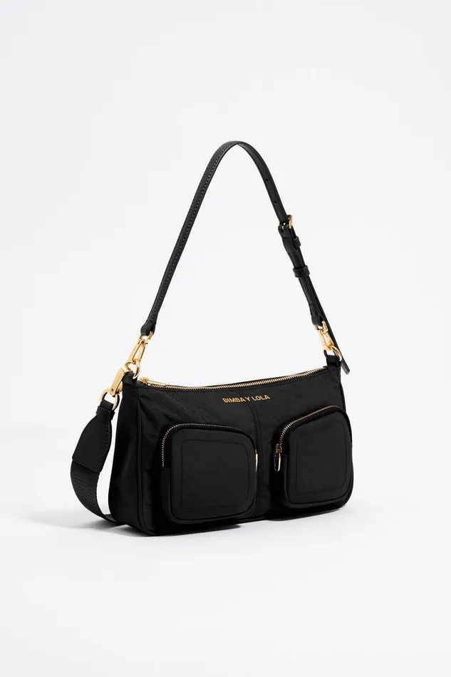 Small Black Nylon Pocket Crossbody Bag Black Women Bimba Y Lola Crossbody Bags Small Black Nylon Pocket Crossbody Bag Black Women Bimba Y Lola Crossbody Bags