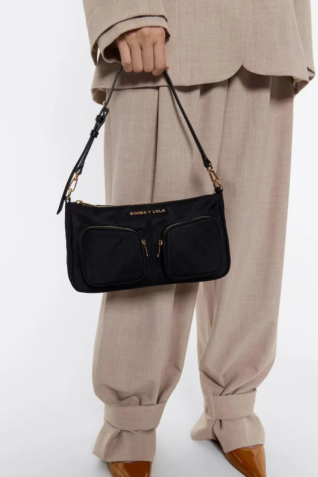 Small Black Nylon Pocket Crossbody Bag Black Women Bimba Y Lola Crossbody Bags Small Black Nylon Pocket Crossbody Bag Black Women Bimba Y Lola Crossbody Bags