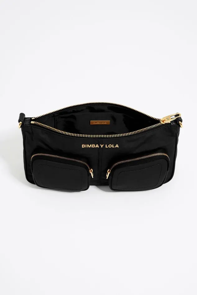 Small Black Nylon Pocket Crossbody Bag Black Women Bimba Y Lola Crossbody Bags Small Black Nylon Pocket Crossbody Bag Black Women Bimba Y Lola Crossbody Bags