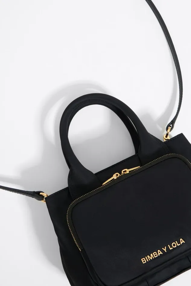 Small Black Nylon Pocket Handbag Black Women Bimba Y Lola Crossbody Bags Small Black Nylon Pocket Handbag Black Women Bimba Y Lola Crossbody Bags