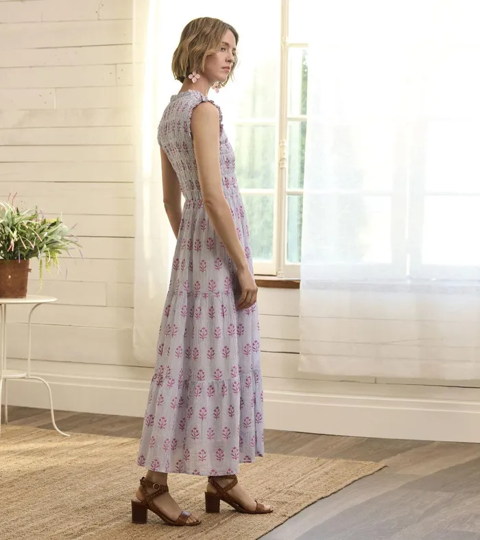 Smocked Maxi Dress 8211 Wildflower Seersucker Hatley