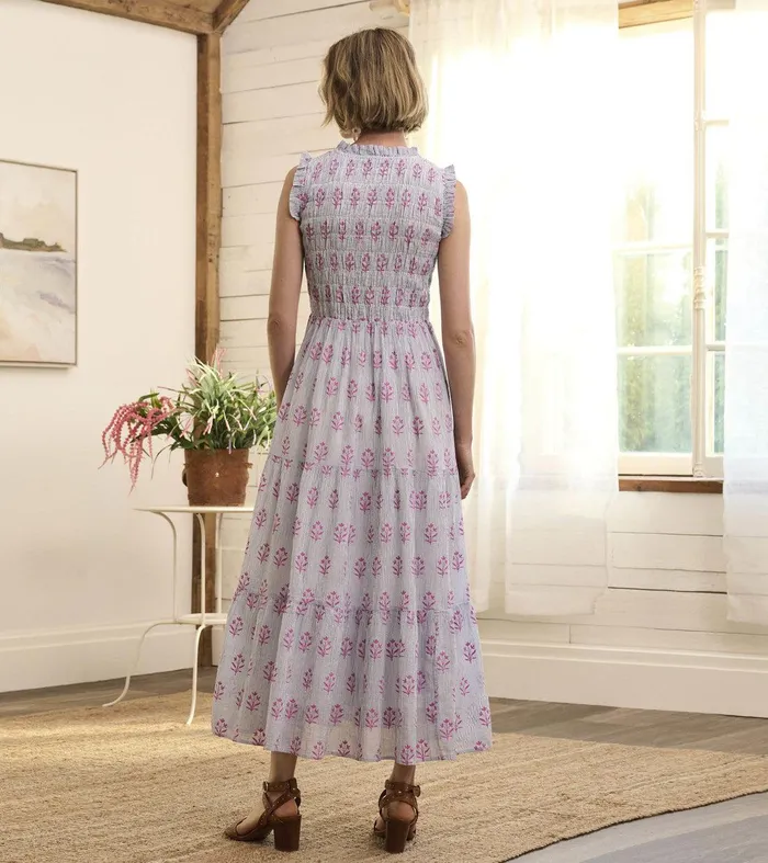 Smocked Maxi Dress 8211 Wildflower Seersucker Hatley